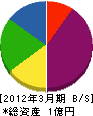 名津井建設 貸借対照表 2012年3月期