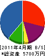 川島組 貸借対照表 2011年4月期