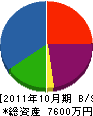 金田建設 貸借対照表 2011年10月期
