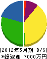 千原コーテック 貸借対照表 2012年5月期