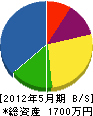 石田建材 貸借対照表 2012年5月期