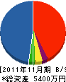 絹田建設 貸借対照表 2011年11月期