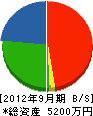 川西工務店 貸借対照表 2012年9月期