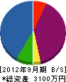 小川鉄工 貸借対照表 2012年9月期