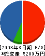 川島組 貸借対照表 2008年8月期