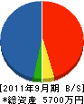 高千穂産業 貸借対照表 2011年9月期