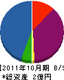 足立塗装 貸借対照表 2011年10月期