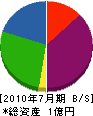 阪和総合防災 貸借対照表 2010年7月期