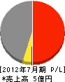 矢野建設産業 損益計算書 2012年7月期