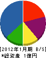 小野配管 貸借対照表 2012年1月期