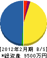 武田設備工業 貸借対照表 2012年2月期