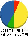 矢内電気工事 貸借対照表 2011年3月期