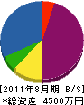 瀬崎建材 貸借対照表 2011年8月期