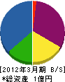 矢納組 貸借対照表 2012年3月期
