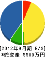 福嶋工務店 貸借対照表 2012年9月期