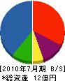 伊勢崎組 貸借対照表 2010年7月期