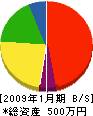 中村塗工 貸借対照表 2009年1月期
