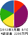 東成工業 貸借対照表 2012年3月期