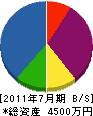 田山建設 貸借対照表 2011年7月期