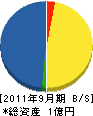 梅田組 貸借対照表 2011年9月期