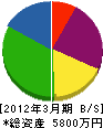 目崎硝子 貸借対照表 2012年3月期