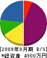 田辺工業 貸借対照表 2009年8月期