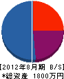佐野水道工業所 貸借対照表 2012年8月期