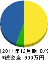 金田朝雄 貸借対照表 2011年12月期