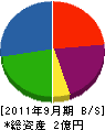 小田建塗工業 貸借対照表 2011年9月期