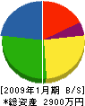 土田電気工事 貸借対照表 2009年1月期