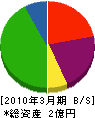 田原工業 貸借対照表 2010年3月期