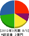 喜多村建設 貸借対照表 2012年3月期
