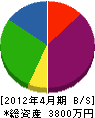倉俣住宅設備 貸借対照表 2012年4月期