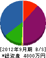 添田設備工業 貸借対照表 2012年9月期