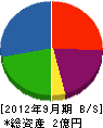 小田建塗工業 貸借対照表 2012年9月期