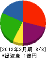 大田粘土企業 貸借対照表 2012年2月期