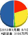 岩戸造園 貸借対照表 2012年3月期