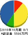 山本舗道 貸借対照表 2010年10月期