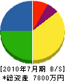 戸松電気工業所 貸借対照表 2010年7月期