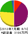 田熊工業 貸借対照表 2012年7月期
