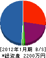 田中建具店 貸借対照表 2012年1月期