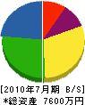 井谷賀造園 貸借対照表 2010年7月期