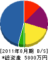 角田電機 貸借対照表 2011年8月期