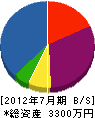 神戸稲川電気商会 貸借対照表 2012年7月期