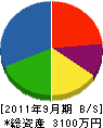藤田造園 貸借対照表 2011年9月期