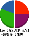 田野倉建設 貸借対照表 2012年6月期