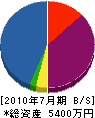 中村電気工事 貸借対照表 2010年7月期