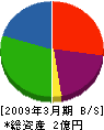 押田屋トーヨー住器 貸借対照表 2009年3月期