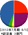 小島工作所 貸借対照表 2012年7月期