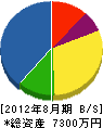 大雄電気工業所 貸借対照表 2012年8月期